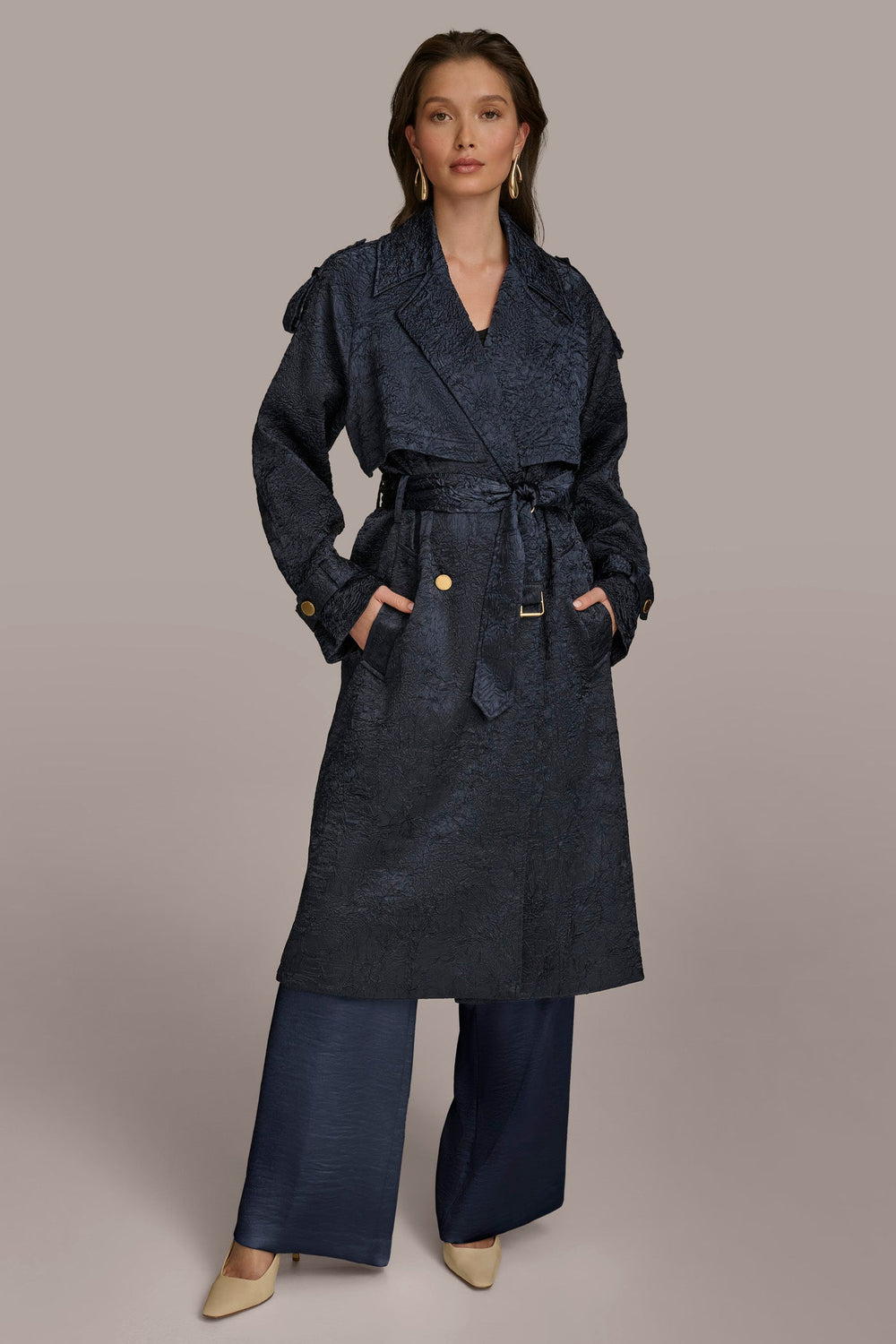 Donna Karan | CRUSHED SATIN TRENCH COAT