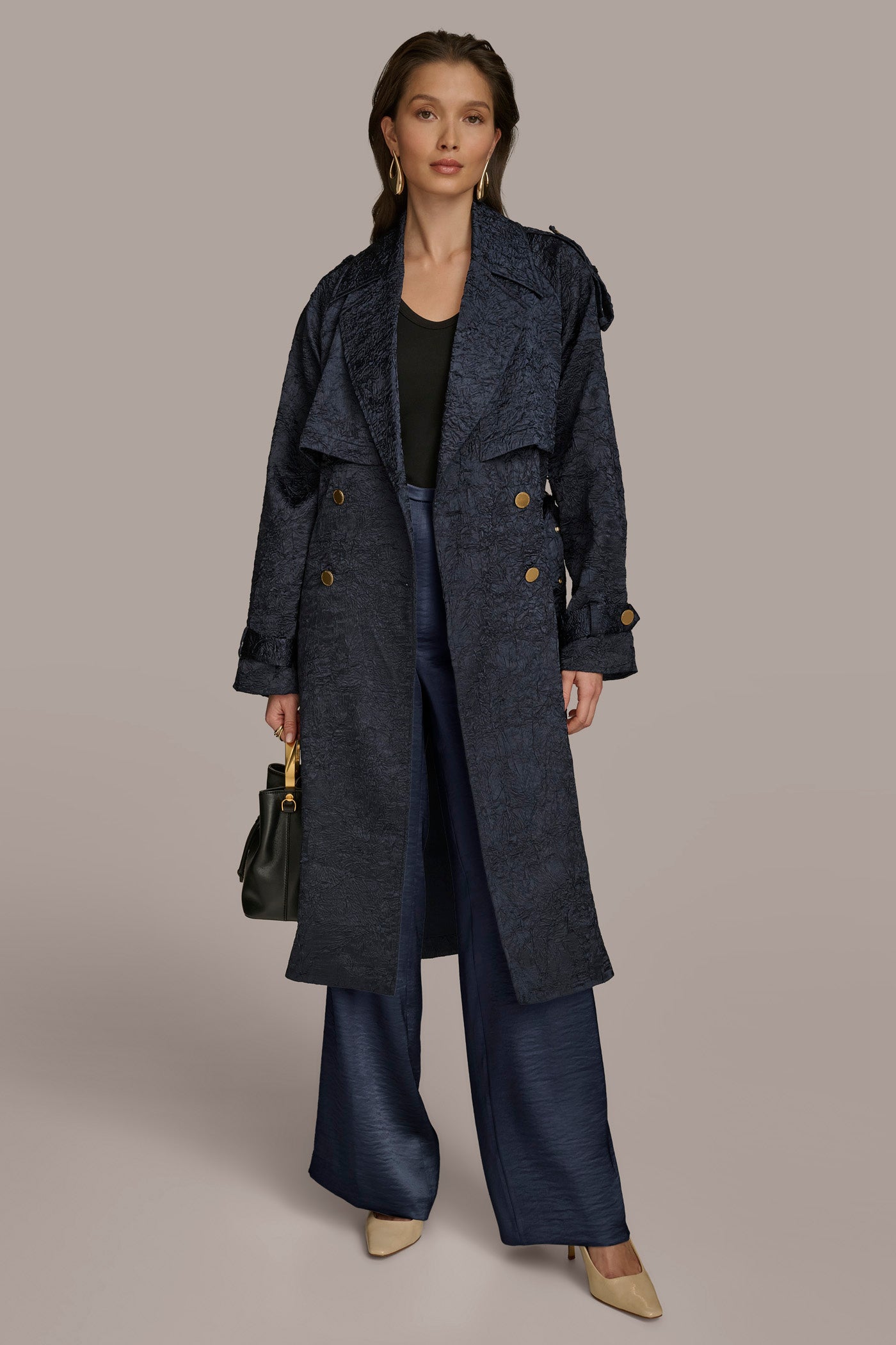 Donna Karan | CRUSHED SATIN TRENCH COAT