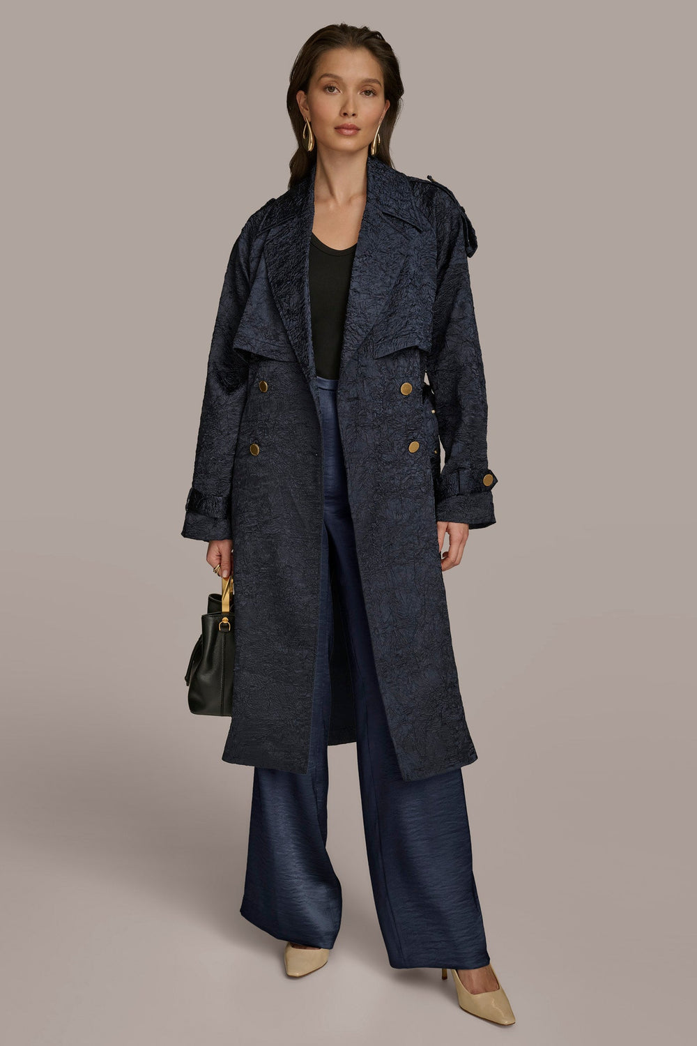 Donna Karan | CRUSHED SATIN TRENCH COAT