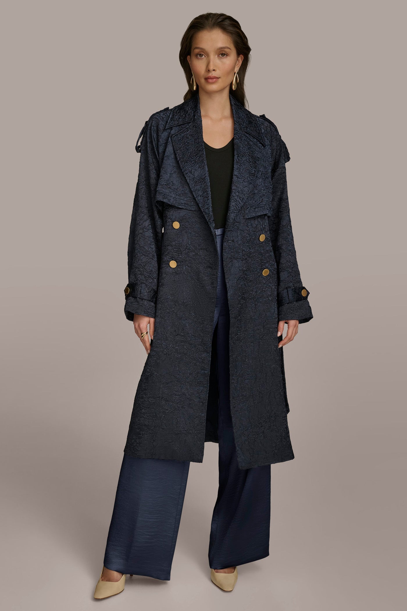 Donna Karan | CRUSHED SATIN TRENCH COAT