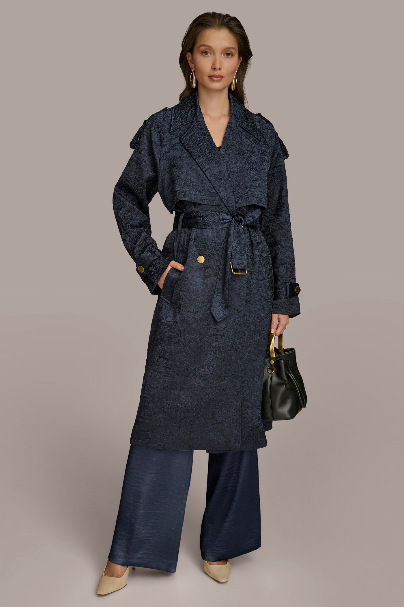Donna Karan | CRUSHED SATIN TRENCH COAT