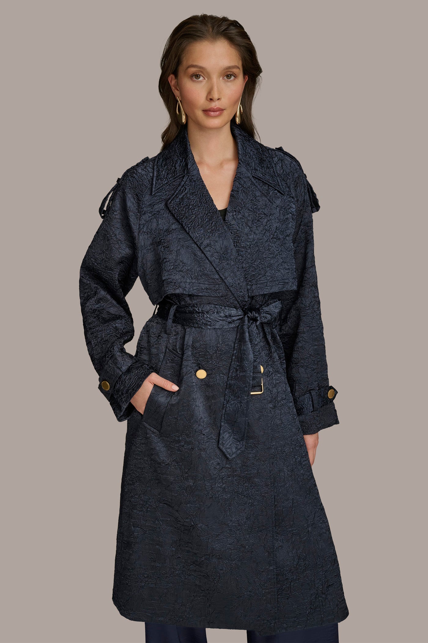 Donna Karan | CRUSHED SATIN TRENCH COAT