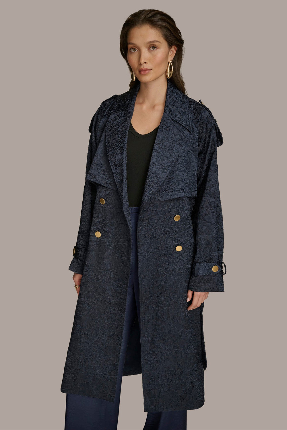 Donna Karan | CRUSHED SATIN TRENCH COAT