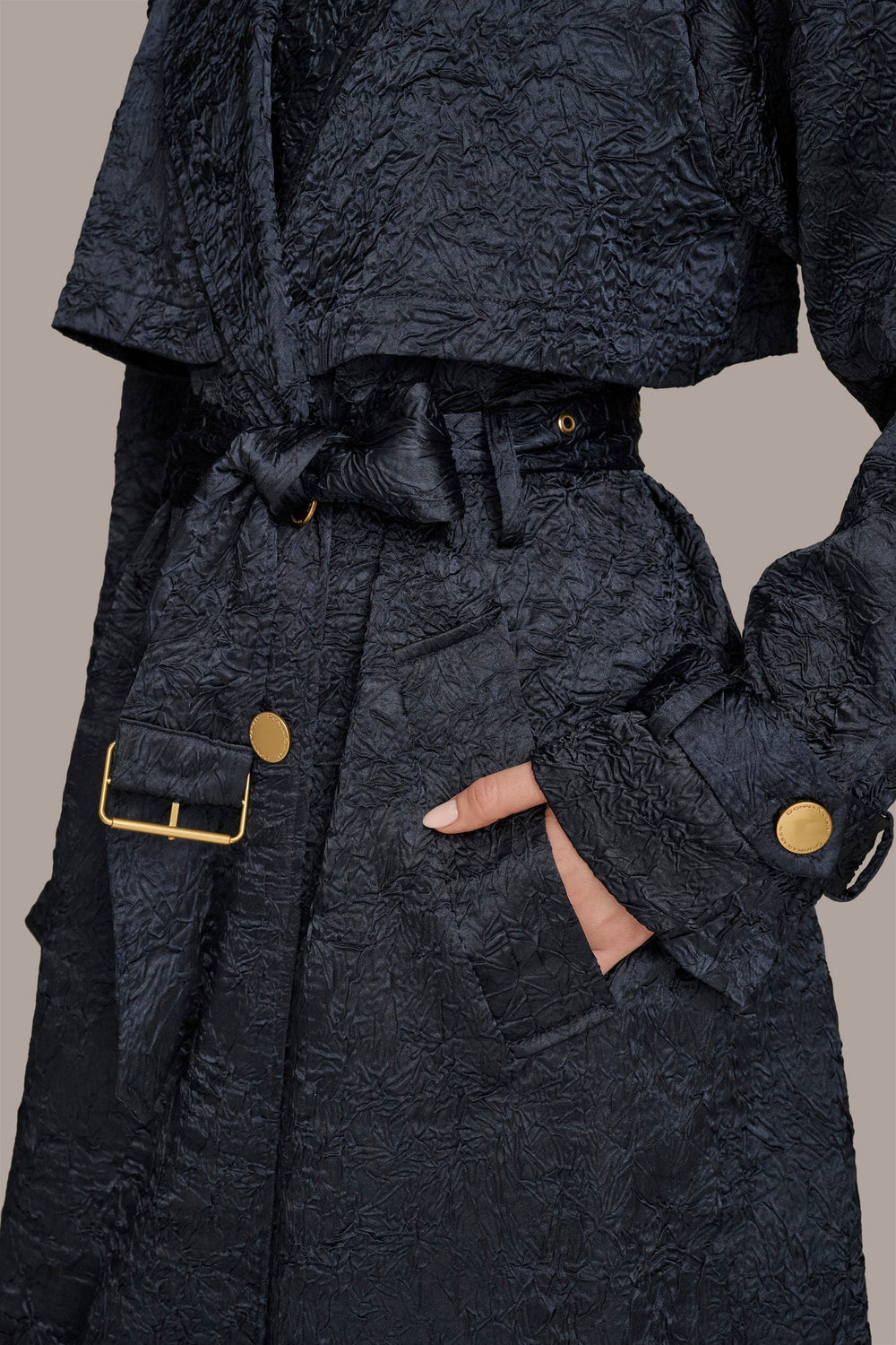 Donna Karan | CRUSHED SATIN TRENCH COAT