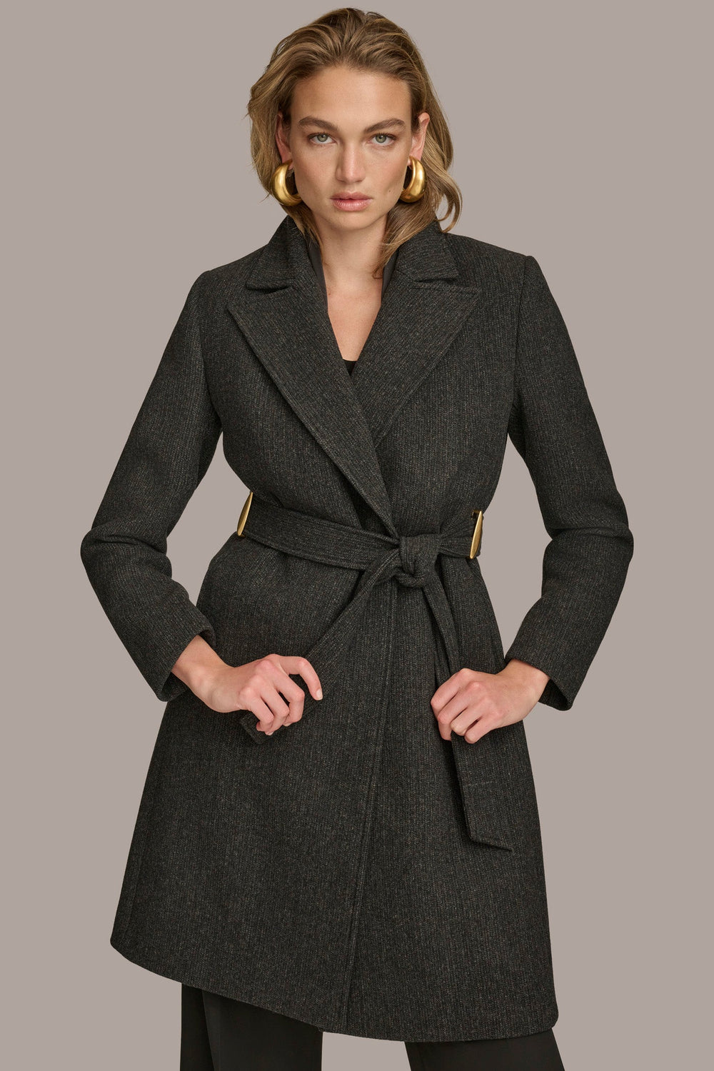 Donna Karan | WOOL LONG WRAP COAT