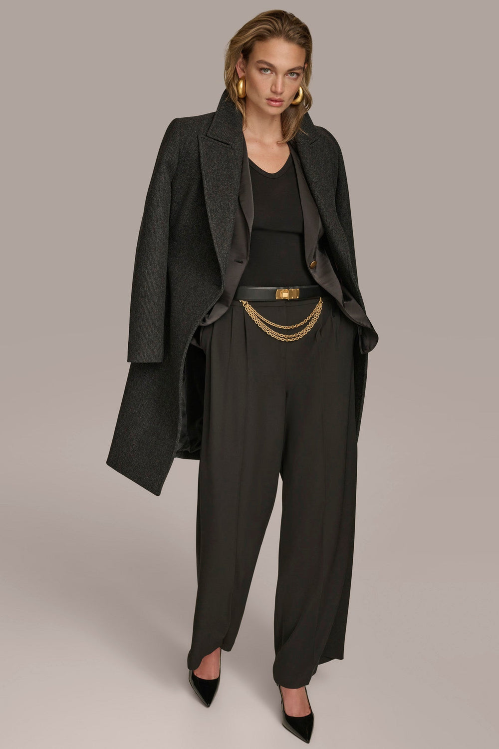 Donna Karan | WOOL LONG WRAP COAT