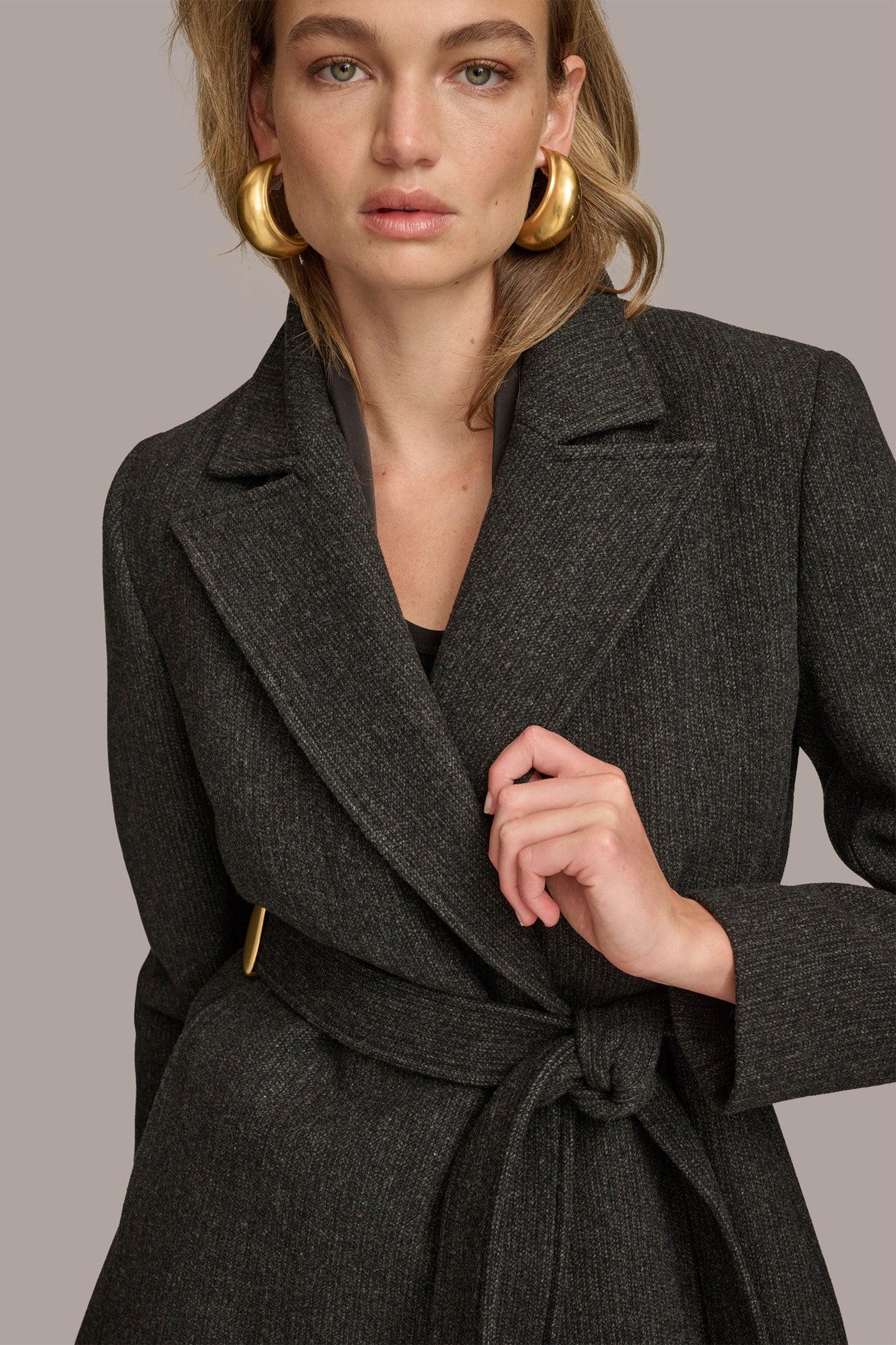 Donna Karan | WOOL LONG WRAP COAT