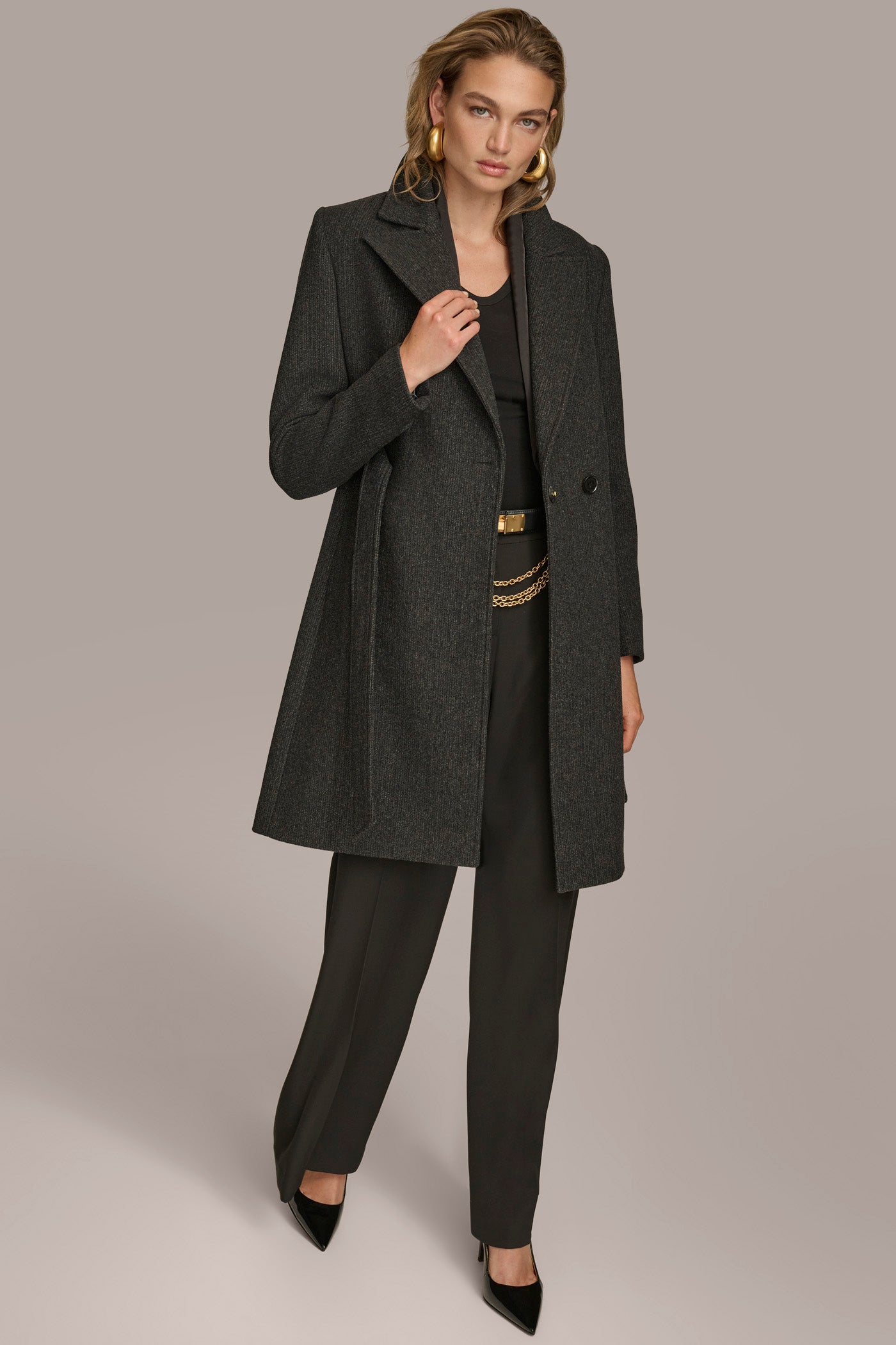 Donna Karan | WOOL LONG WRAP COAT