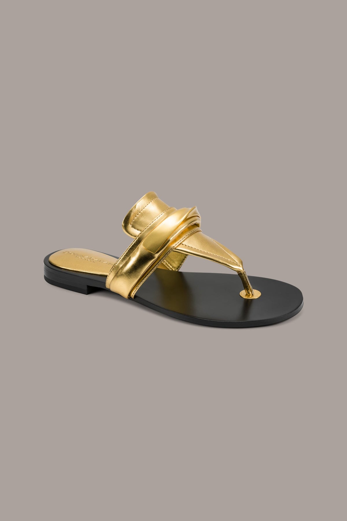 Donna Karan | VELVET METALLIC THONG FLAT SANDAL