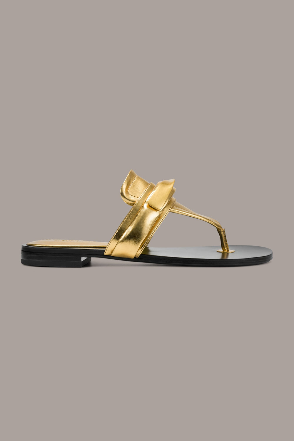 Donna Karan | VELVET METALLIC THONG FLAT SANDAL