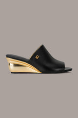 Donna Karan | DONNA LEATHER WEDGE MULE SANDAL