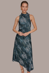 Donna Karan | SLEEVELESS METALLIC BURNOUT DRESS