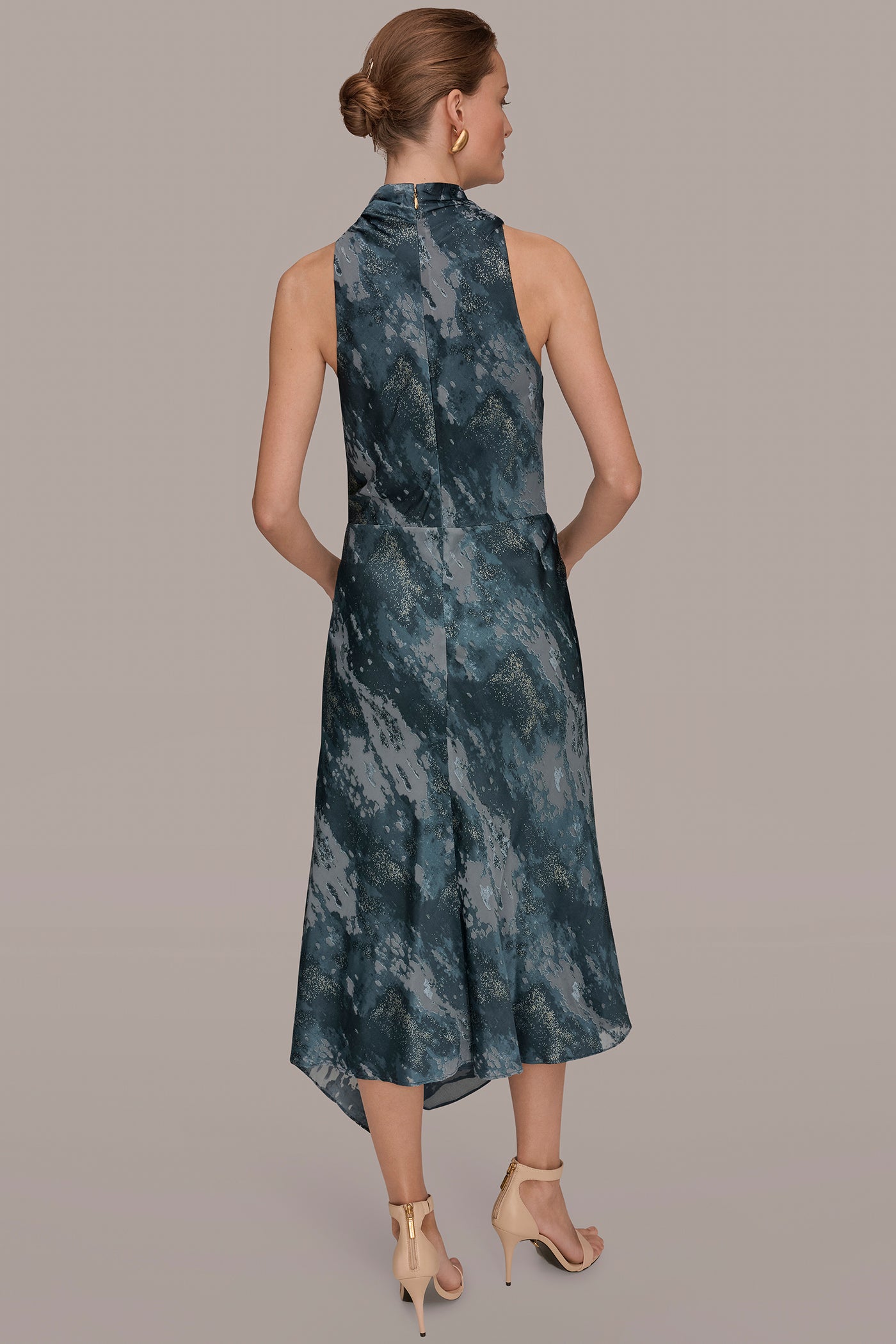 Donna Karan | SLEEVELESS METALLIC BURNOUT DRESS