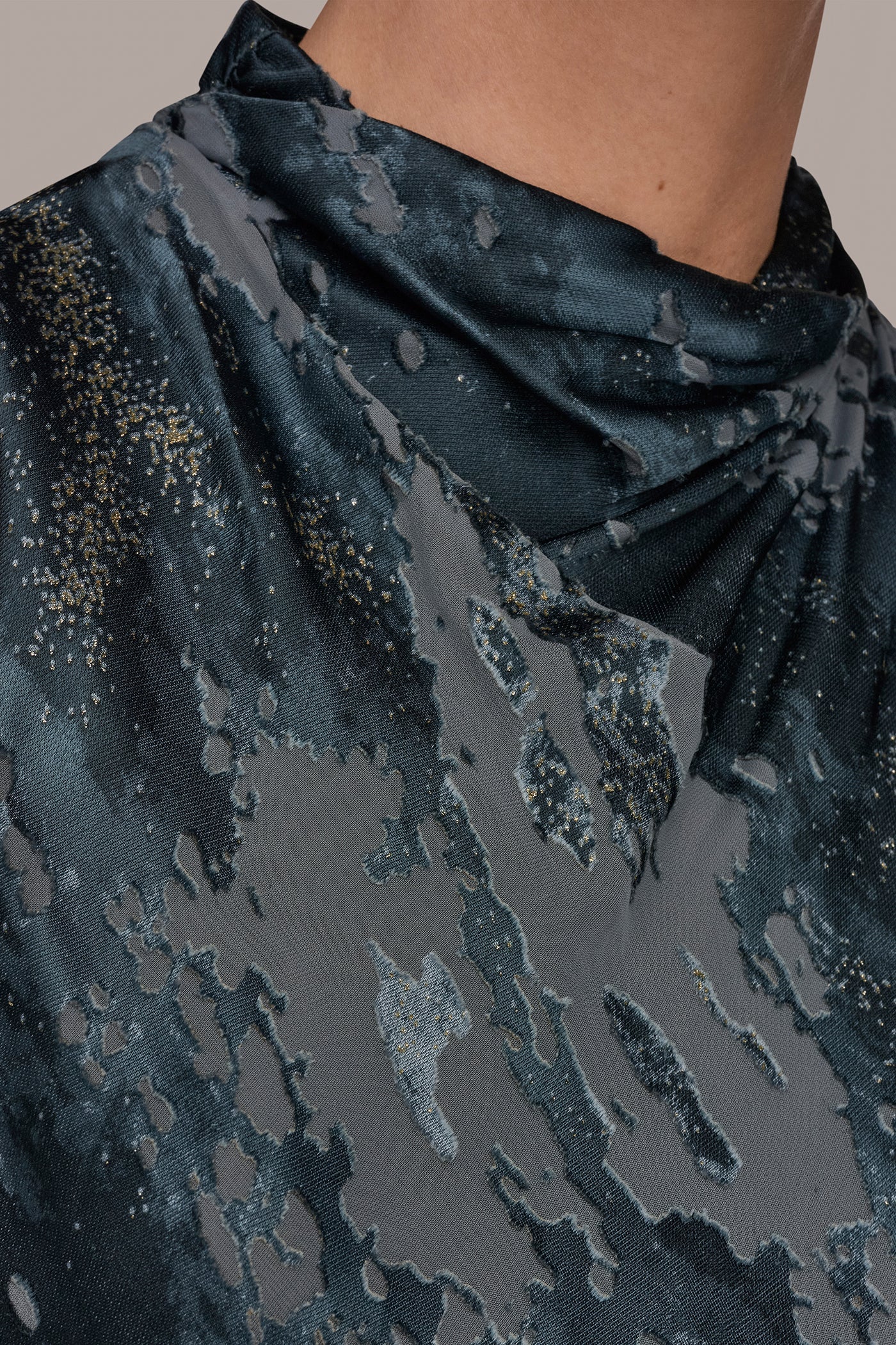 Donna Karan | SLEEVELESS METALLIC BURNOUT DRESS