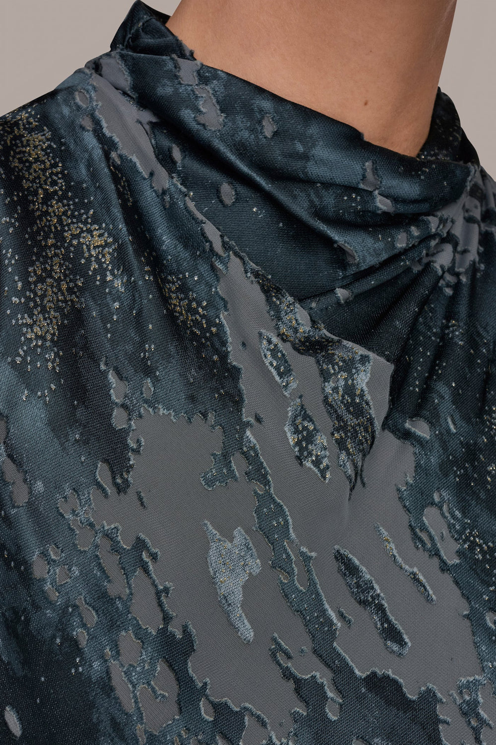 Donna Karan | SLEEVELESS METALLIC BURNOUT DRESS