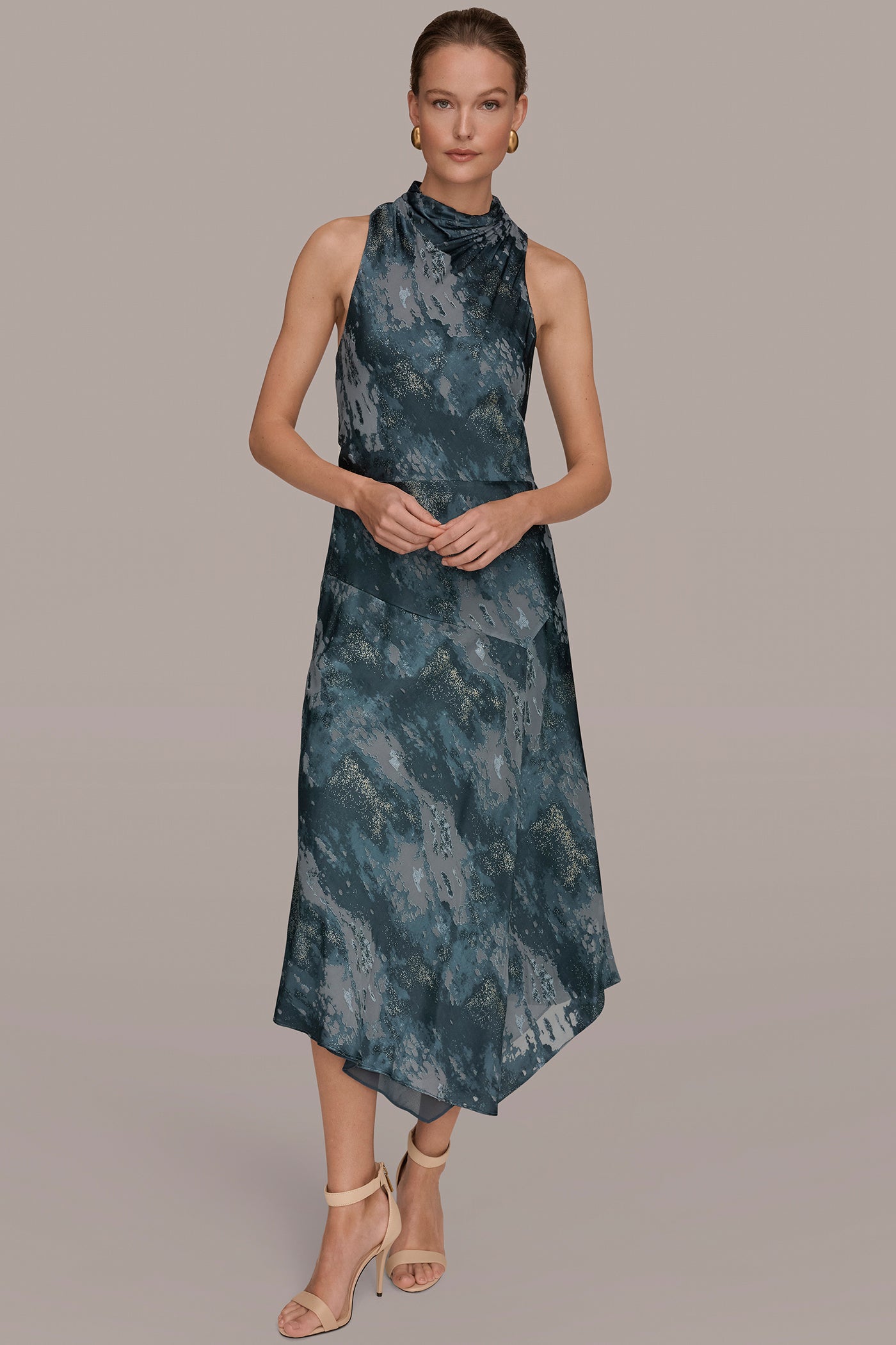 Donna Karan | SLEEVELESS METALLIC BURNOUT DRESS