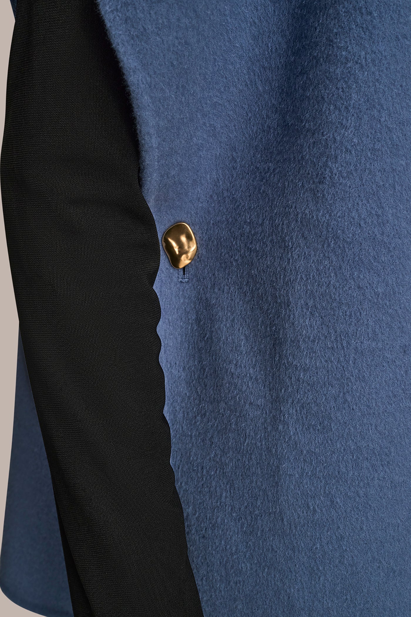 Donna Karan | BUTTON-EMBELLISHED WOOL-BLEND CAPE