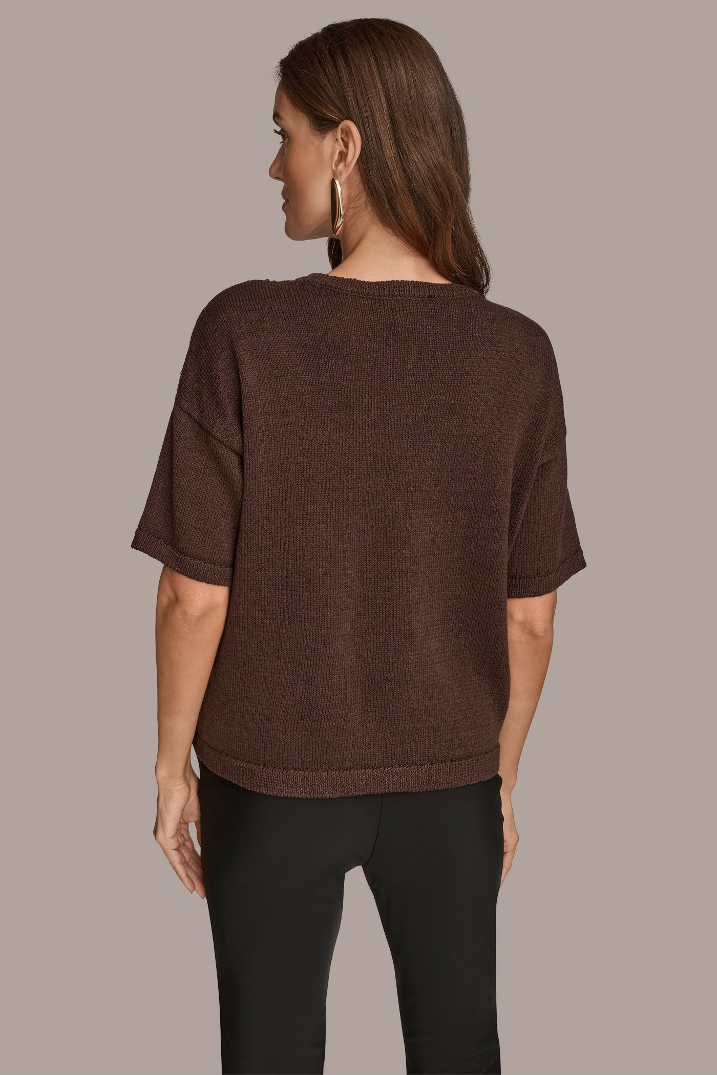 Donna Karan | ELBOW-SLEEVE SEQUIN SWEATER