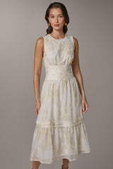 Donna Karan | SLEEVELESS CUTOUT MIDI A-LINE DRESS