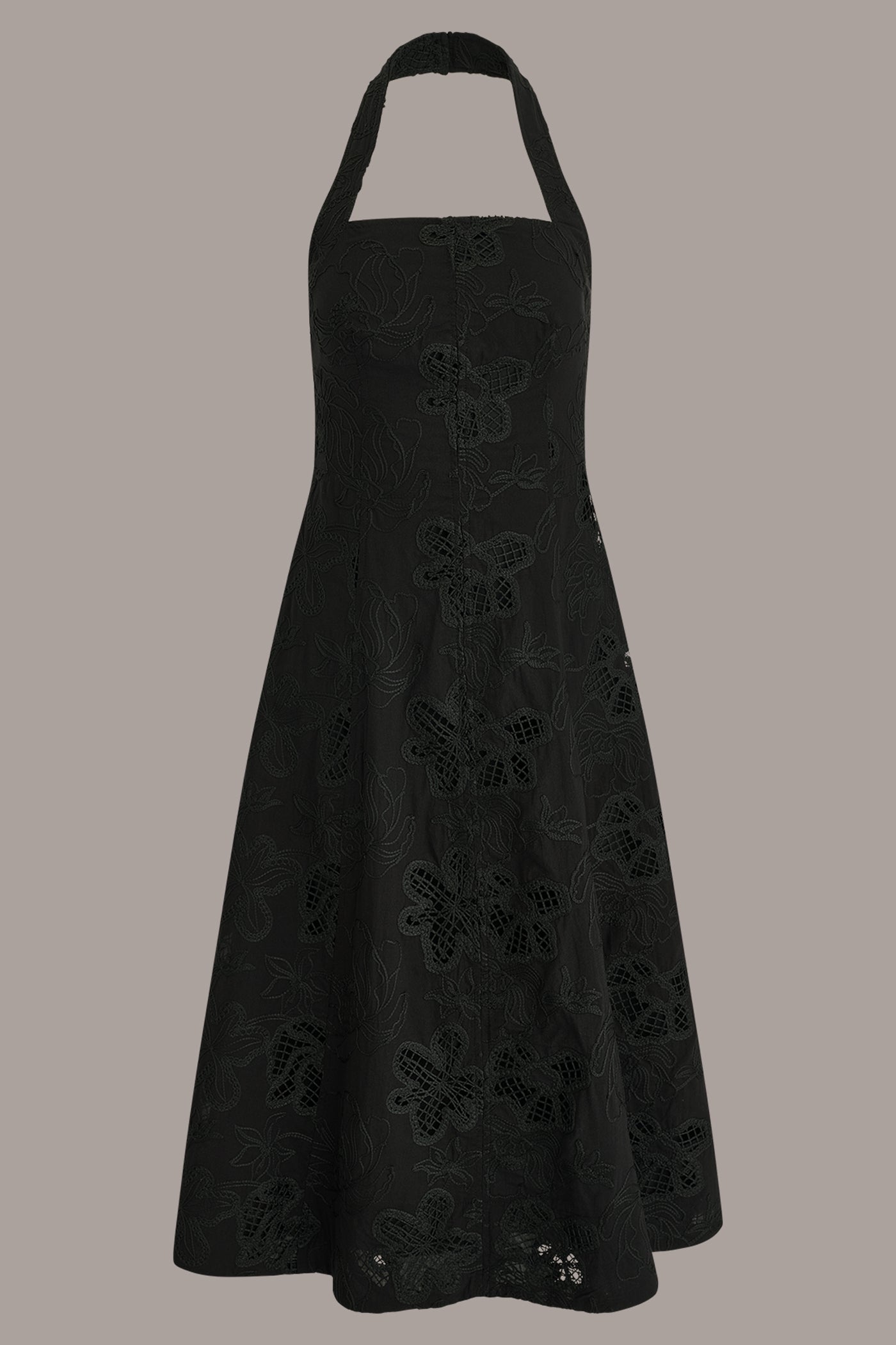 Donna Karan | SLEEVELESS SWEETHEART MIDI HALTER DRESS