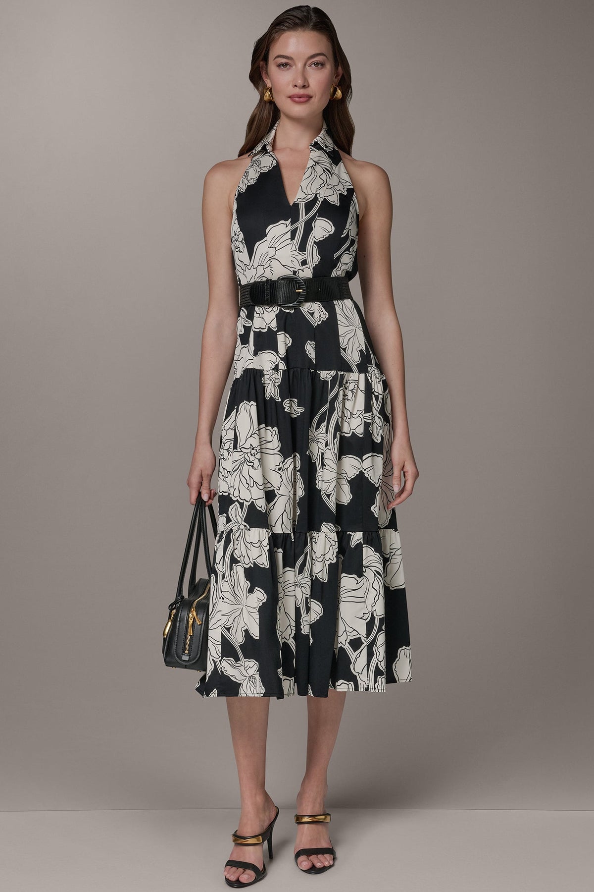 Donna Karan | SLEEVELESS MIDI HALTER SHIRT DRESS