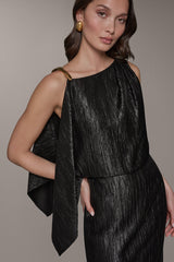 Donna Karan | SLEEVELESS ASYMMETRIC MIDI DRESS