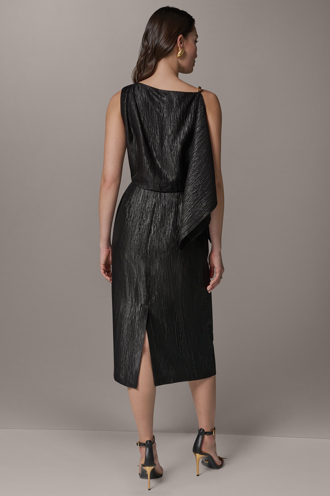 Donna Karan | SLEEVELESS ASYMMETRIC MIDI DRESS