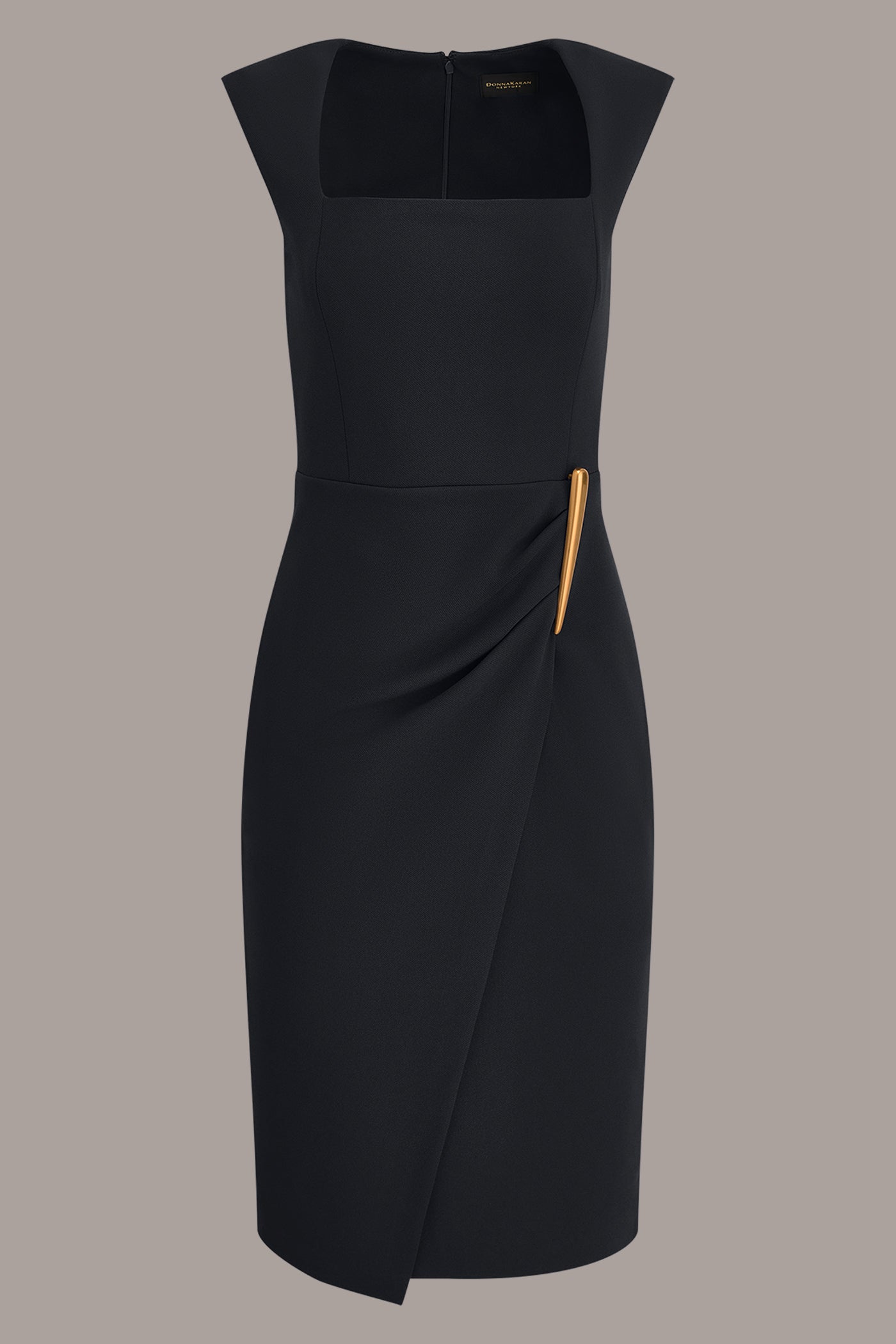 Donna Karan | SLEEVELESS WRAP-EFFECT MIDI DRESS
