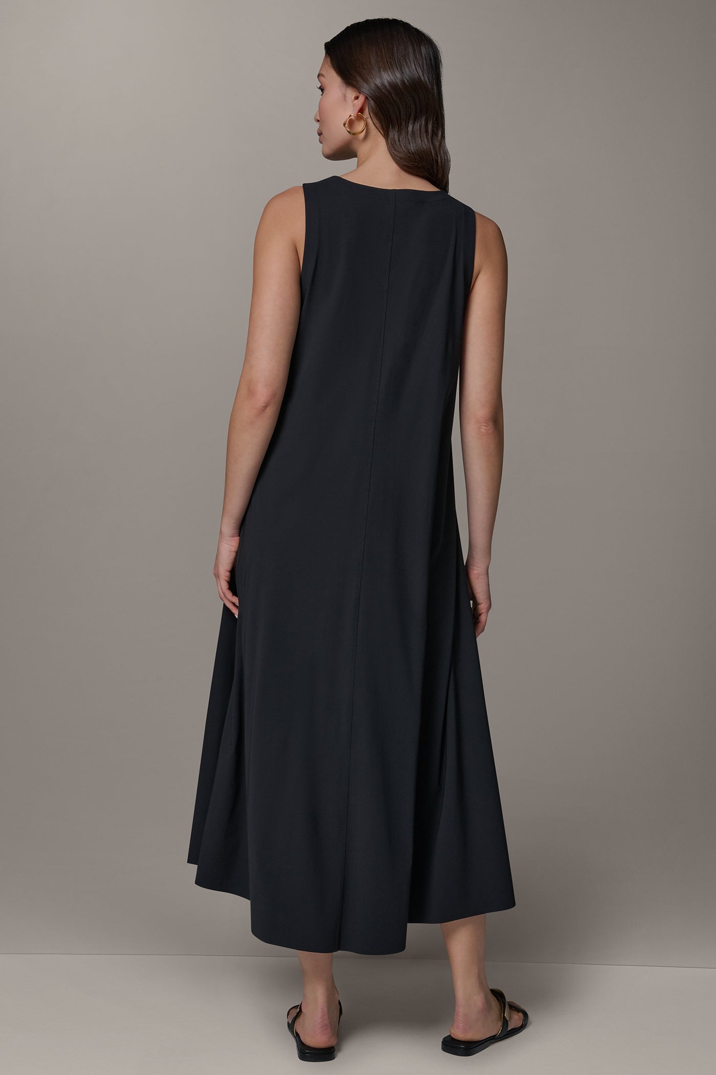 Donna Karan | SLEEVELESS MIDI TRAPEZE DRESS