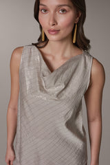 Donna Karan | SLEEVELESS METALLIC PINSTRIPE TOP