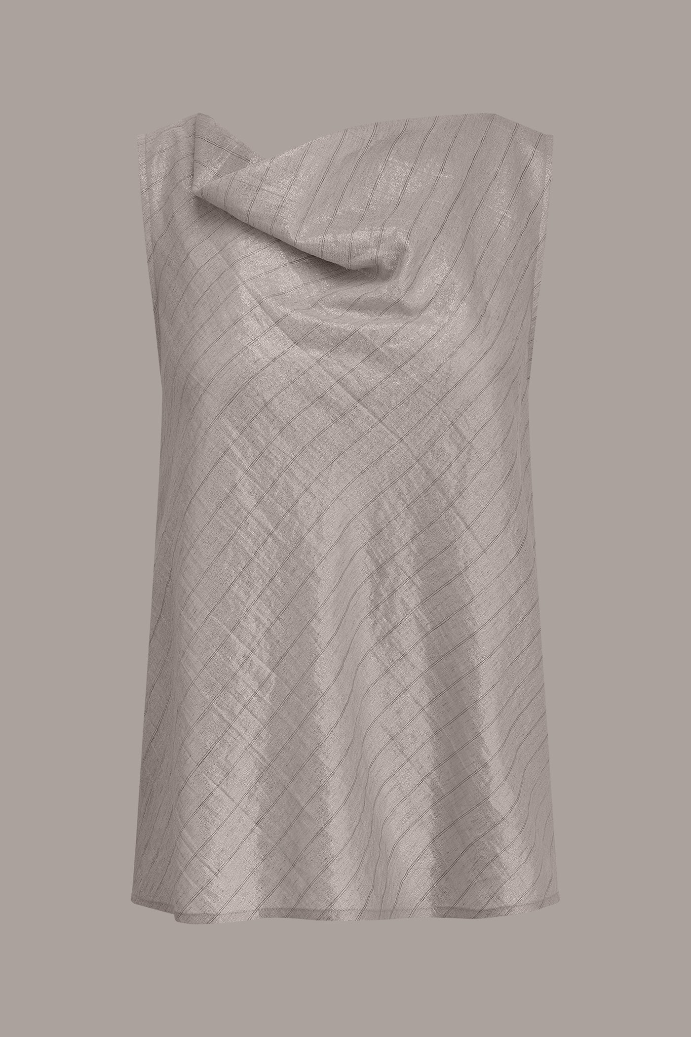 Donna Karan | SLEEVELESS METALLIC PINSTRIPE TOP