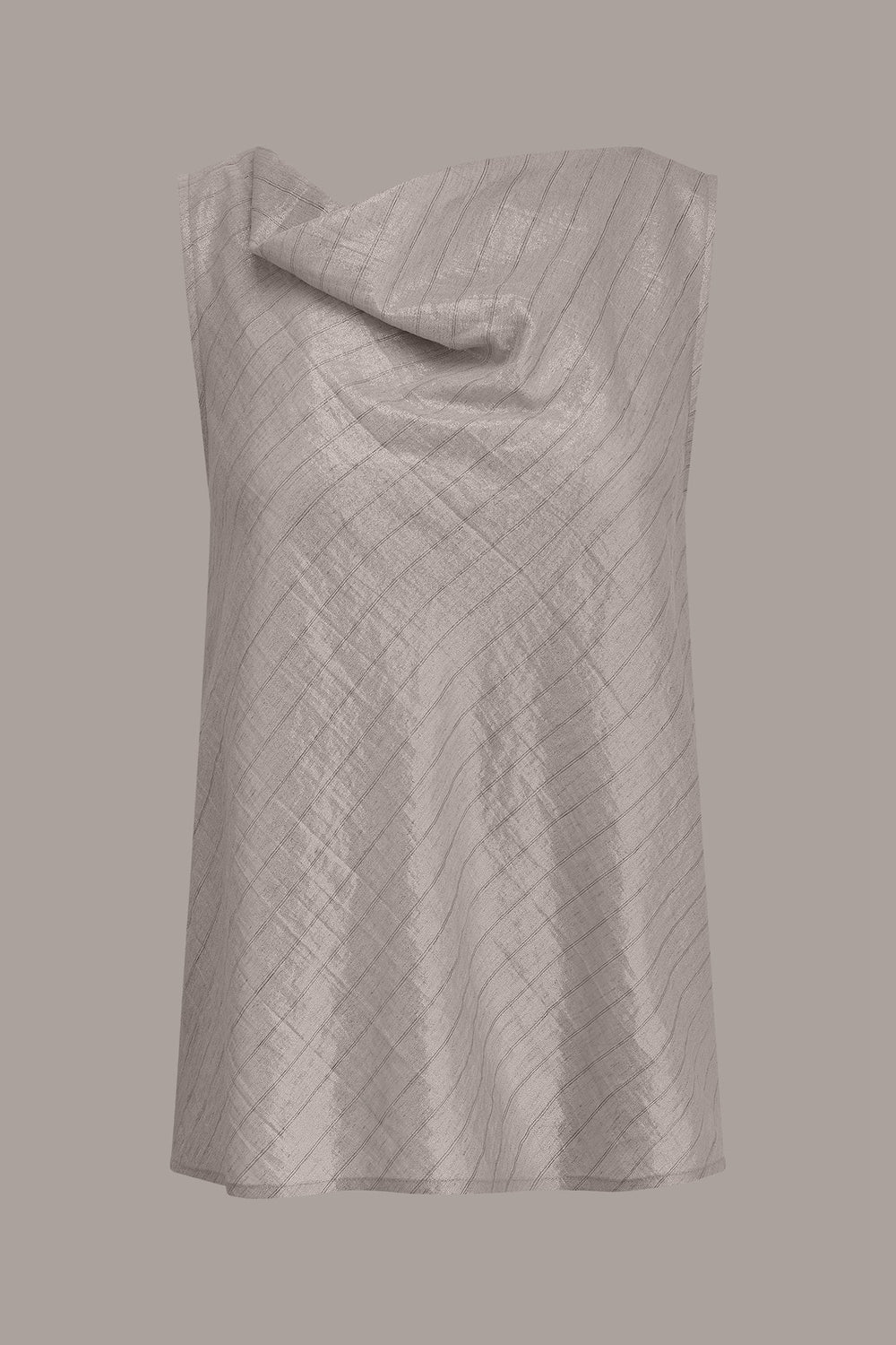 Donna Karan | SLEEVELESS METALLIC PINSTRIPE TOP