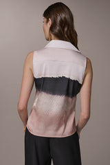 Donna Karan | SLEEVELESS HIGH-LOW BLOUSE