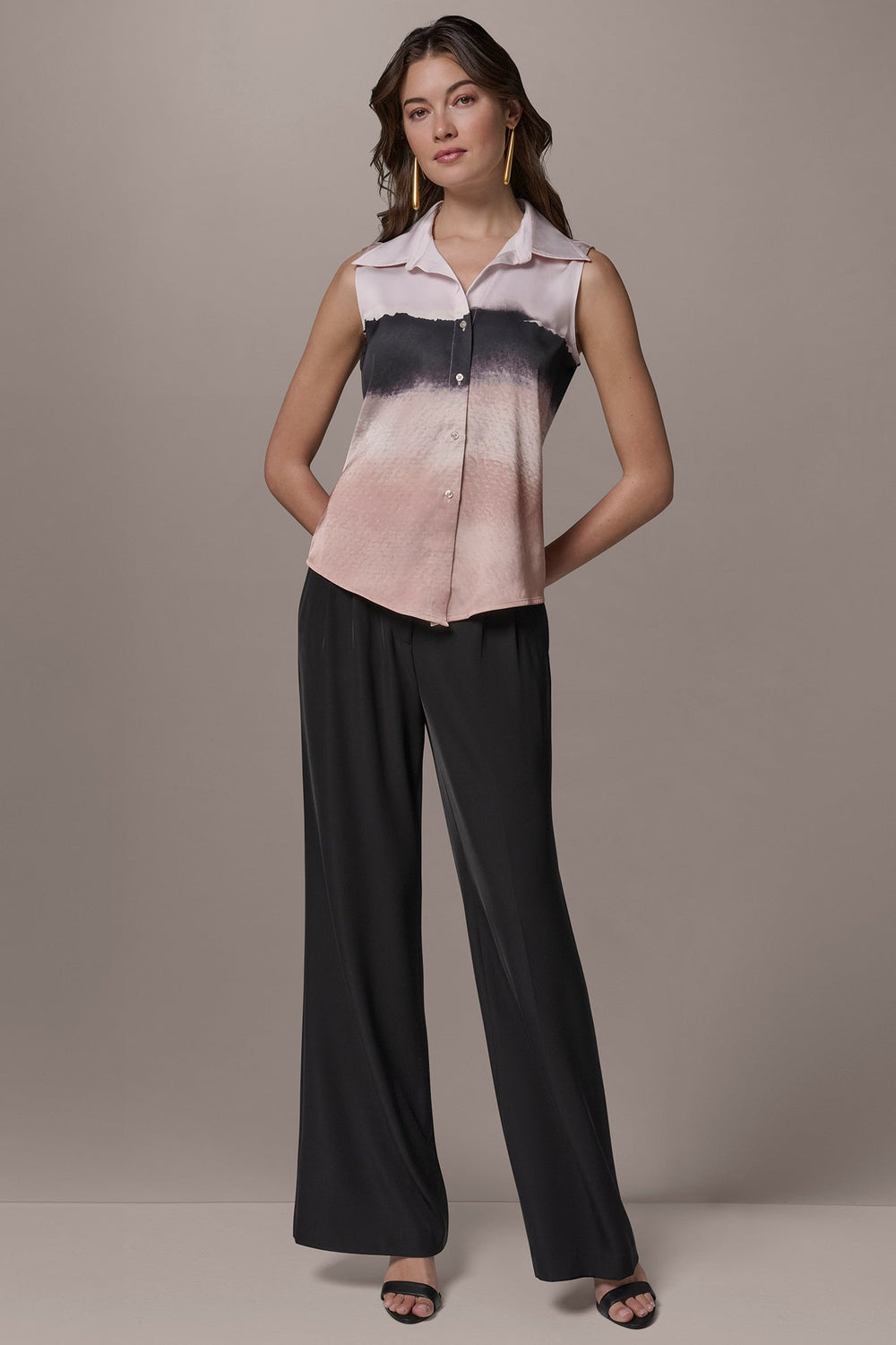 Donna Karan | SLEEVELESS HIGH-LOW BLOUSE