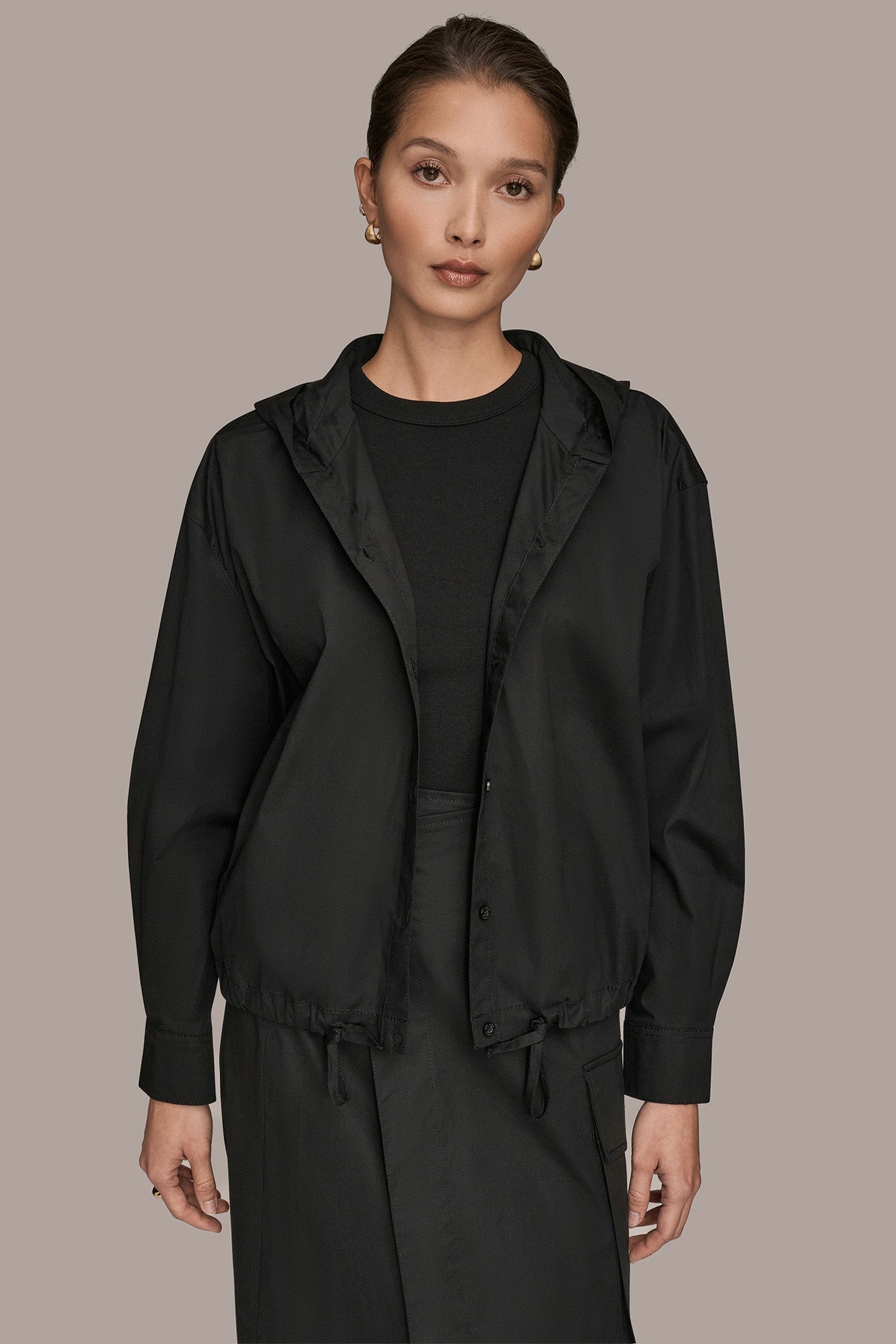 Donna Karan | HOODED BUTTON-DOWN SHIRT