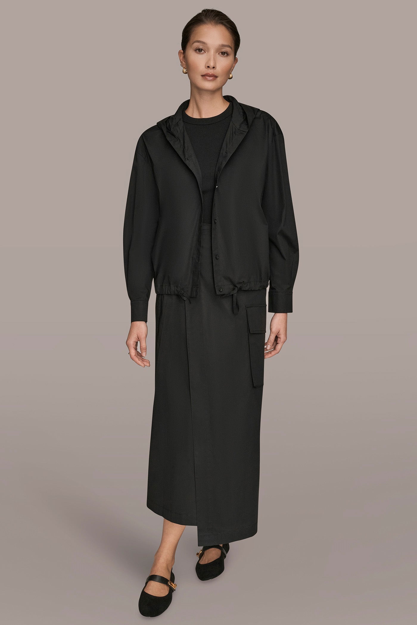 Donna Karan | HOODED BUTTON-DOWN SHIRT