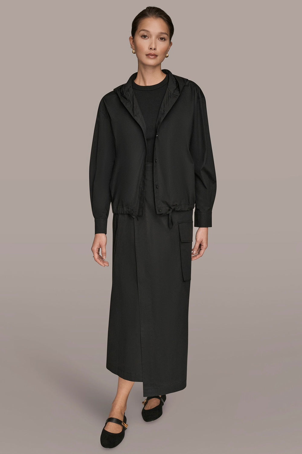 Donna Karan | HOODED BUTTON-DOWN SHIRT