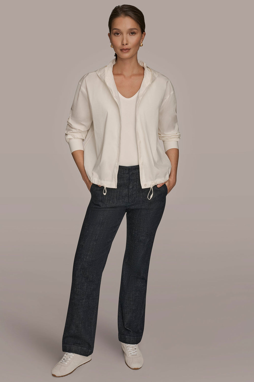 Donna Karan | HOODED BUTTON-DOWN SHIRT