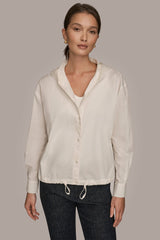 Donna Karan | HOODED BUTTON-DOWN SHIRT
