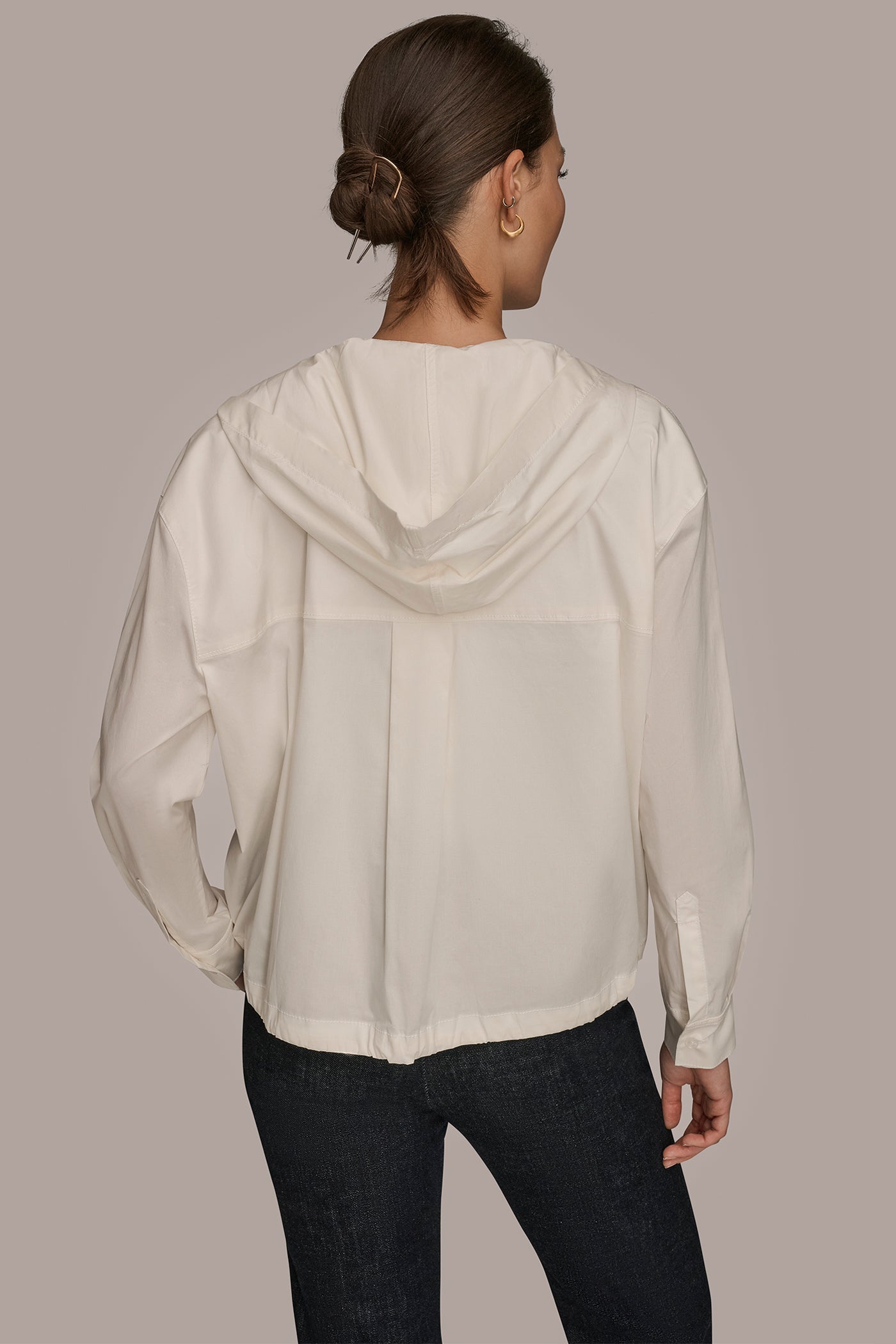 Donna Karan | HOODED BUTTON-DOWN SHIRT