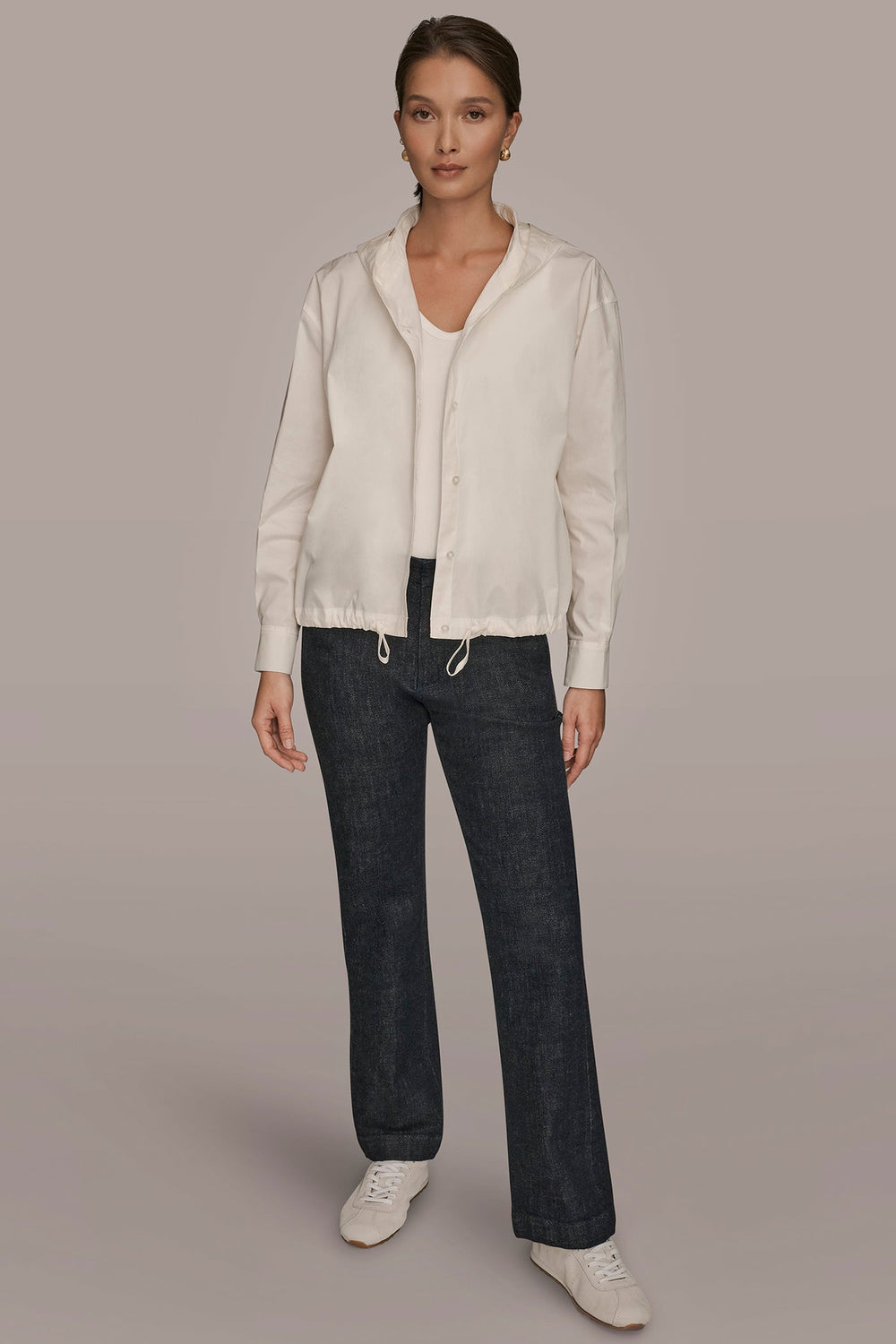 Donna Karan | HOODED BUTTON-DOWN SHIRT