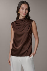 Donna Karan | PLEATED SHOULDER BLOUSE