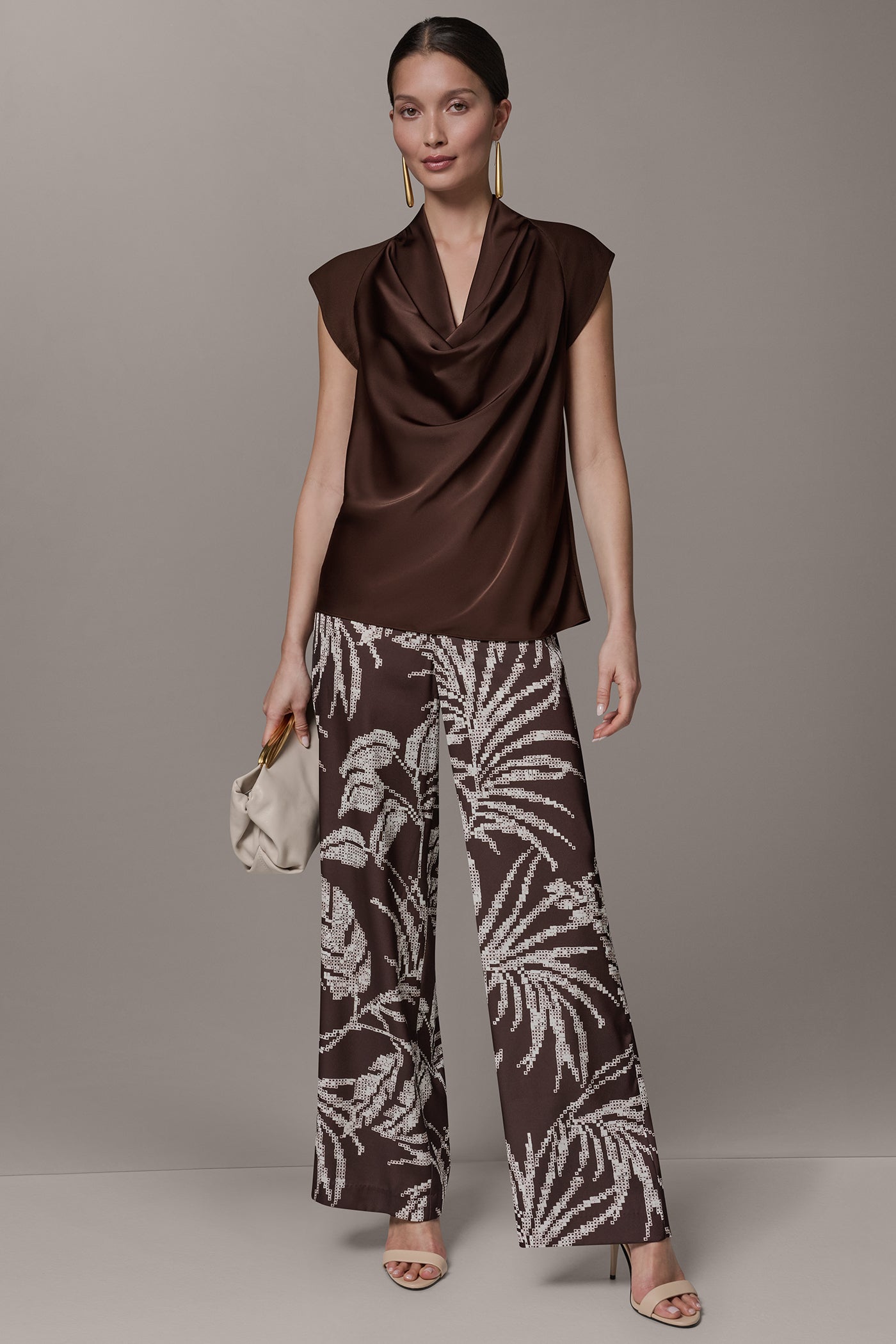 Donna Karan | CAP SLEEVE MIXED MEDIA TOP