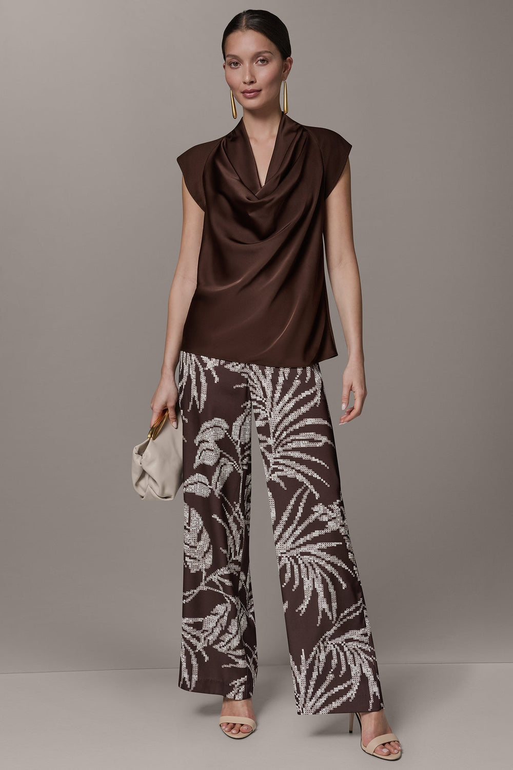 Donna Karan | CAP SLEEVE MIXED MEDIA TOP