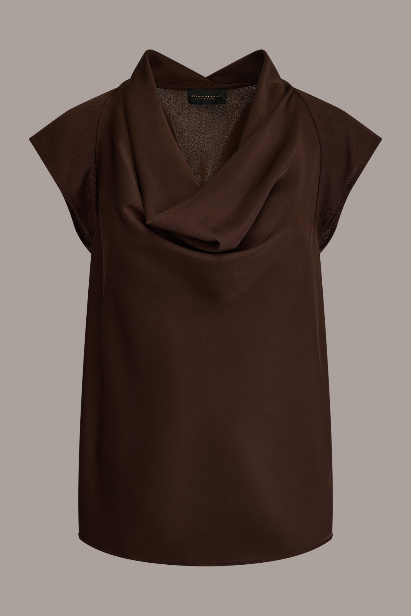 Donna Karan | CAP SLEEVE MIXED MEDIA TOP