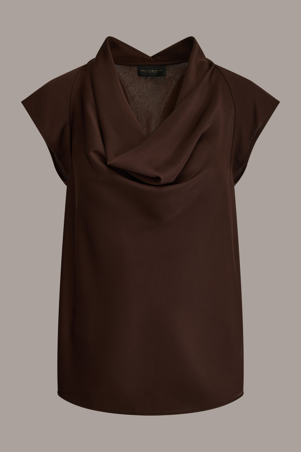 Donna Karan | CAP SLEEVE MIXED MEDIA TOP