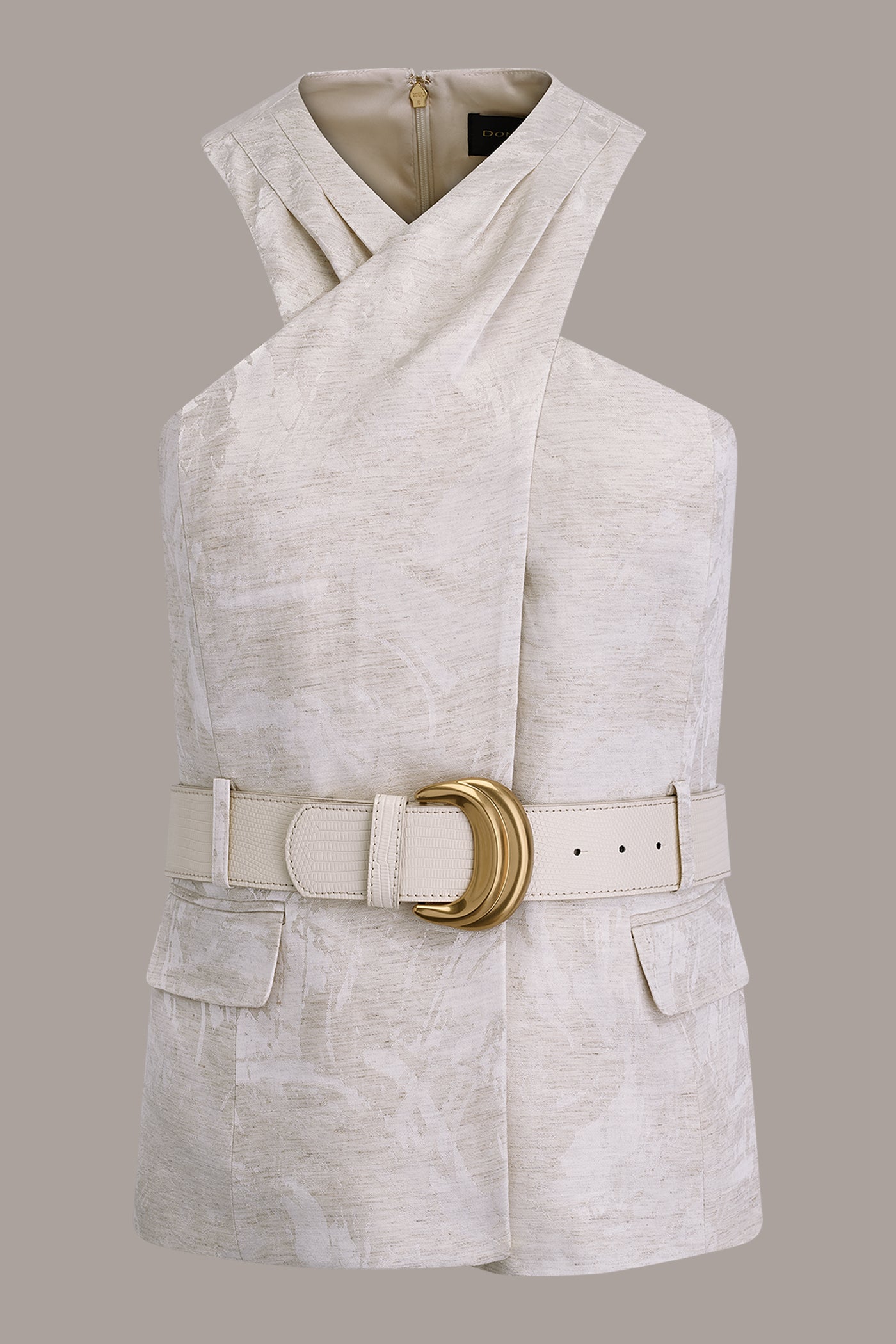 Donna Karan | CROPPED CROSSOVER SUIT VEST