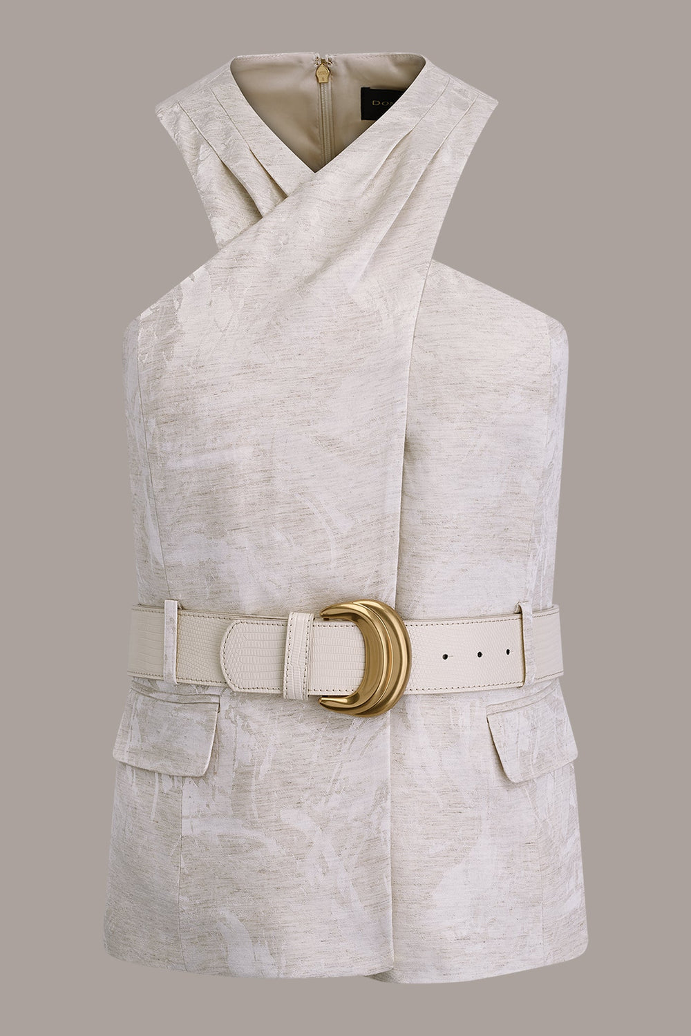 Donna Karan | CROPPED CROSSOVER SUIT VEST