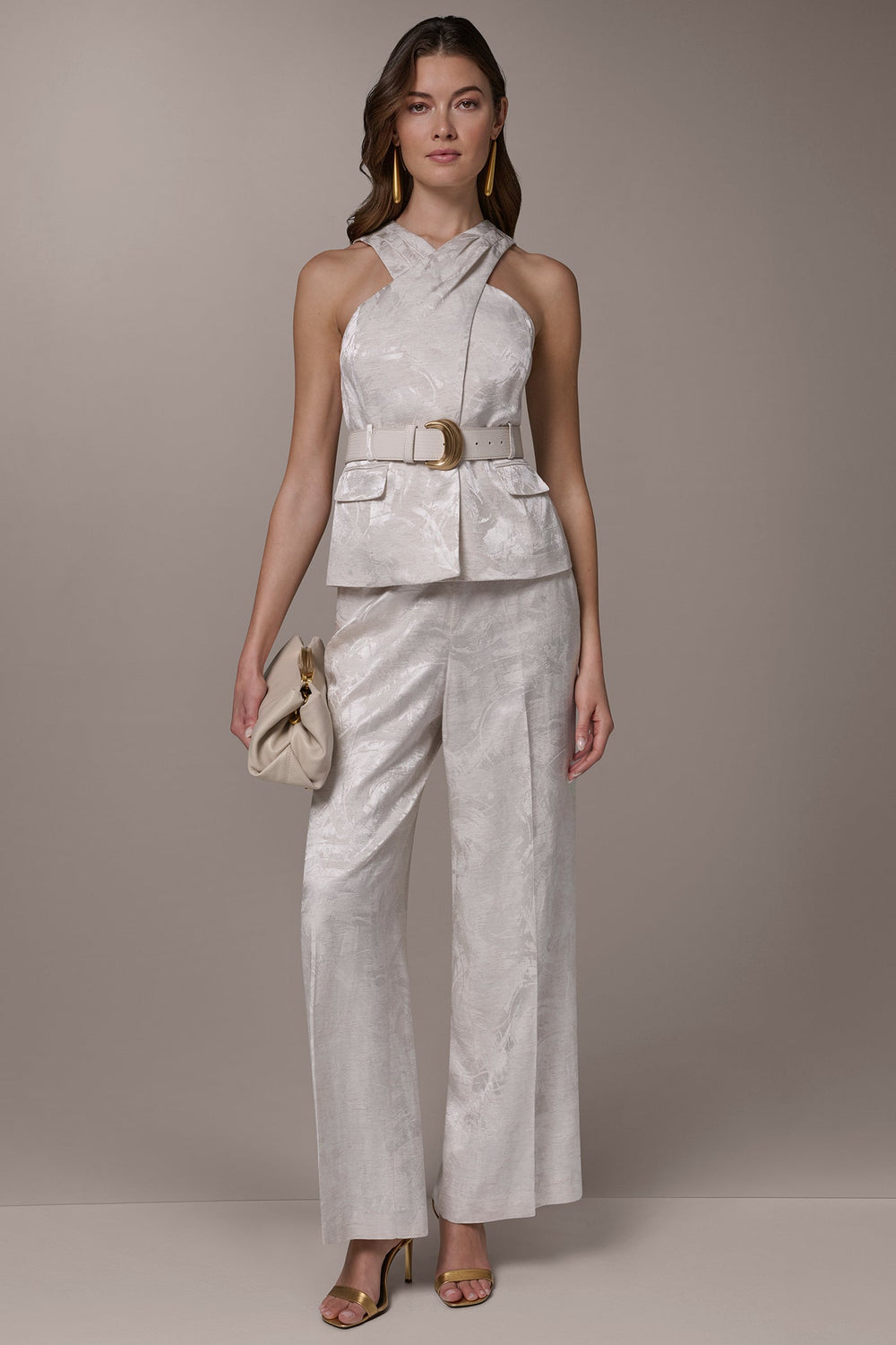 Donna Karan | CROPPED CROSSOVER SUIT VEST