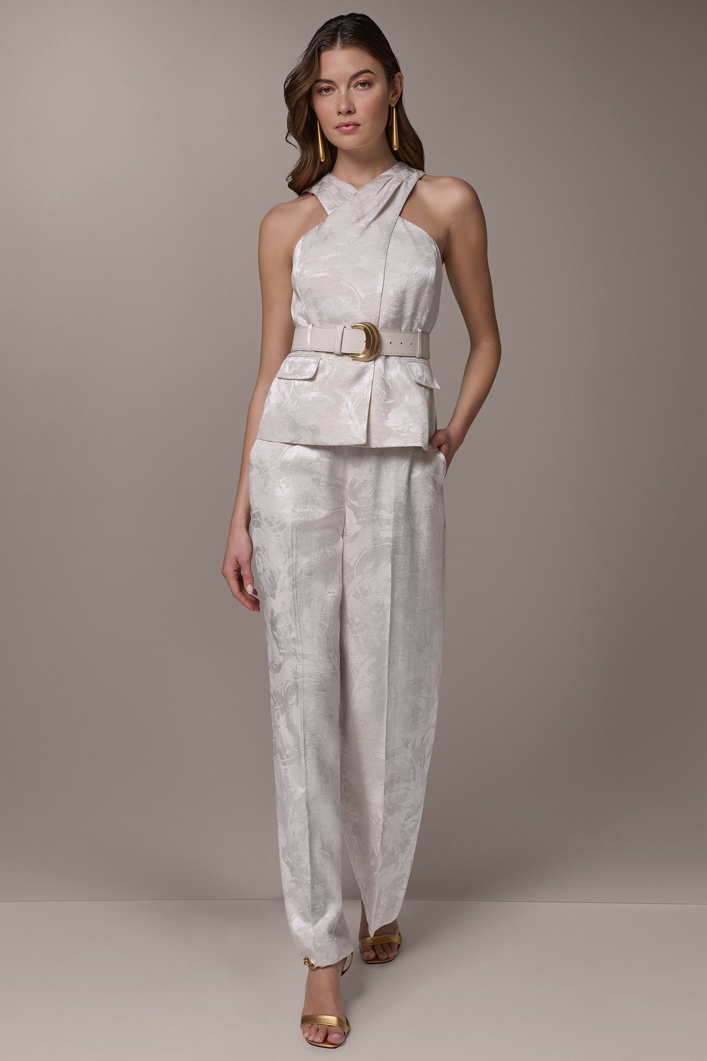 Donna Karan | CROPPED CROSSOVER SUIT VEST